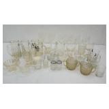 Vintage Clear Glass Glasses. Goblets, Cordia, Sugar and Creamer, Wine Glasses, Mugs