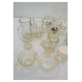 Vintage Clear Glass Glasses. Goblets, Cordia, Sugar and Creamer, Wine Glasses, Mugs