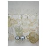 Vintage Clear Glass Glasses. Goblets, Cordia, Sugar and Creamer, Wine Glasses, Mugs