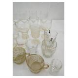 Vintage Clear Glass Glasses. Goblets, Cordia, Sugar and Creamer, Wine Glasses, Mugs