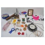 Vintage Collectibles. Disney, Vegas Hat, Aqua Blue Insulator, Vintage Electric Iron and more