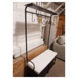 Entryway Hall Coat Rack, Bench, Shoe Storage