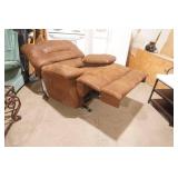 Brown Suede Recliner Rocker