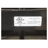 TV Stand. black metal frame, tempered glass shelves, integrated swivel mount for flat screen TV. 50"x 21"x 52"