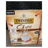 Twinings Chai Latte K-Cup Pods 22-count (Lot of 2)