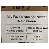 Mr. Fuzz's Nuclear Nectar Nero Green Hot Sauce, 6x8oz Bottles, Use By 10/2024