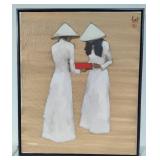 Nguyen Thanh Binh Vietnamese Women Framed Art - COA Included