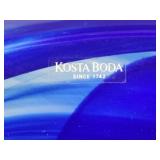 Kosta Boda Blue Swirl Glass Serving Bowl