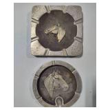 Bruce Fox Cast Metal Vintage Ashtrays