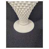 Fenton Milk Glass Hobnail Fan Vase