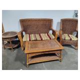 Four Piece Wicker Furniture Set