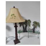 Palm Tree Themed Lamp & Hooks
