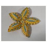 Stamped Sarah Coventry Ocean Star Brooch & Matching Earrings