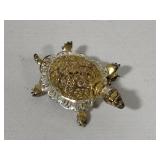 Sterling Filigree Turtle Brooch
