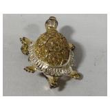 Sterling Filigree Turtle Brooch