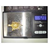 Sterling Filigree Turtle Brooch