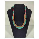 Tibetian Style Necklace Featuring Turquoise & Corals
