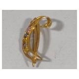 14K Vintage Brooch w/Multi Color Stones
