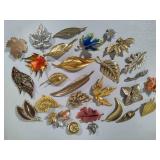 Large Lot of Leaf Brooches