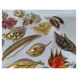 Large Lot of Leaf Brooches
