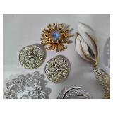 Lot of Sarah Coventry Stamped Brooches/Earrings/Pendant