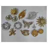 Lot of Sarah Coventry Stamped Brooches/Earrings/Pendant