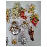 Assorted Christmas/Holiday Brooches - Many Stamped