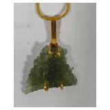 14K Moldavite Pendant