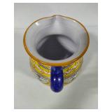 Mexican Talavara Hand Painted Pitcher - Signed