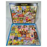 Two White Mountain 1000pc Puzzles - Complete -