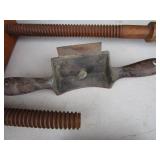 Antique Screw Clamp, Draw Knife, Molding Cutter Set