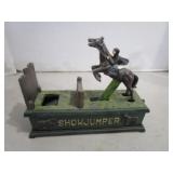 Show Jumper Cast Mechanical Bank