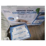 Cooling Pillow, Sheets, Blanket