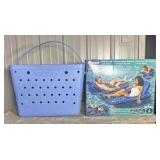 Beachcomber Beach Bag & Aqua Luxury Pool Lounger, 2-Pack