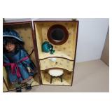 Vintage 1980s Cracker Barrel Porcelain Doll Wardrobe Trunk