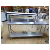 Regency Commercial Stainless Steel Prep Table with Built-In Infrared Food Warmer Over Shelf