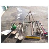 Garden tools, Sprinkler, Shovels, Brooms, Weeders and more
