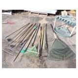Garden Tools, Rakes, Hoes, Tool Rack, and more