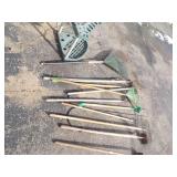 Garden Tools, Rakes, Hoes, Tool Rack, and more