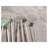 Garden Tools, Rakes, Hoes, Tool Rack, and more