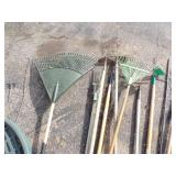 Garden Tools, Rakes, Hoes, Tool Rack, and more