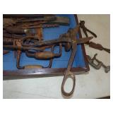 Vintage Tools with Wood Tool Box,