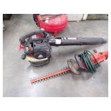 Craftsman Gas Leaf Blower and 110v Hedge Trimmer