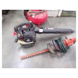 Craftsman Gas Leaf Blower and 110v Hedge Trimmer