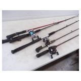 6 Fishing Rods and 3 Reels