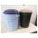 Pair of 32 Gallon Garbage Cans