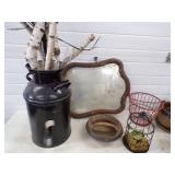 Vintage Décor,  Cream Can, Mirro, Bottles, Planters