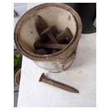 Bucket of Railroad Spikes