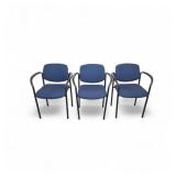 Set of 3 Blue Stacking Chairs Set of 3 Blue Stacking Chairs