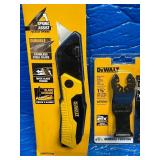 DEWALT Spring Assist Pocket Knife and Folding Utility Knife Set and a DEWALT Oscillating Tool Blade